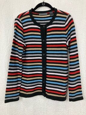 Liz Claiborne Striped Cardigan Women’s sz Medium Cotton